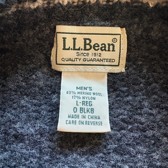 Men's LL Bean Classic Wool Blend Henley Sweater Large - Dark Gray - Picture 10 of 11